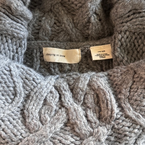 Sleeping on Snow x Anthropologie Cowl Neck Poncho Stormy Gray | OS - Picture 6 of 6